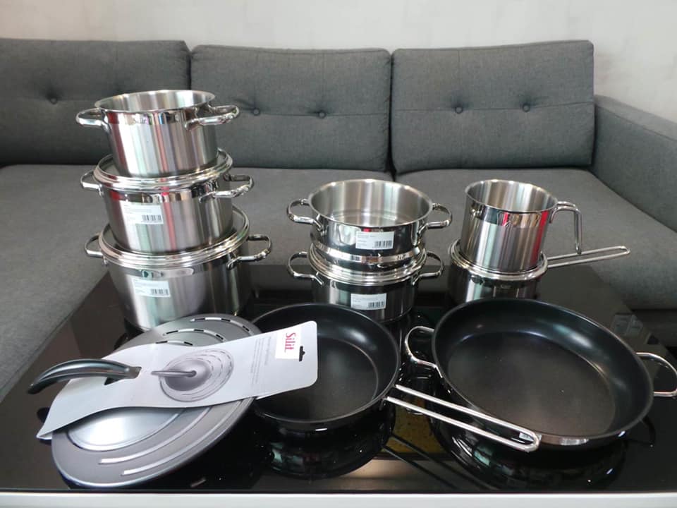 [Trả góp 0%] (Hàng Đức) Bộ nồi Silit - Toskana 10 món (Có vung chắn dầu)