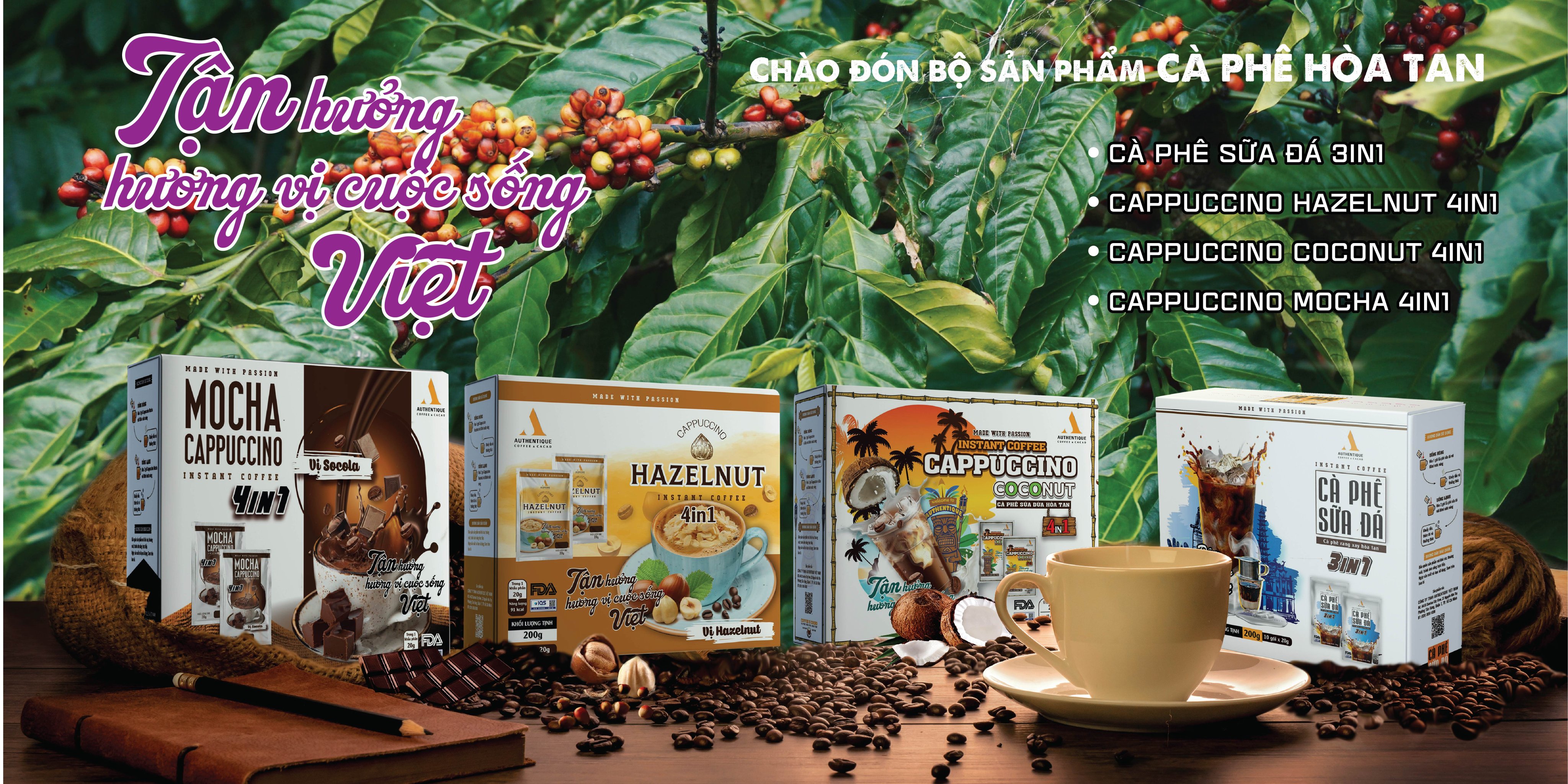 [GÓI LẺ] Cà phê sữa Authentique hòa tan 3in1 20G