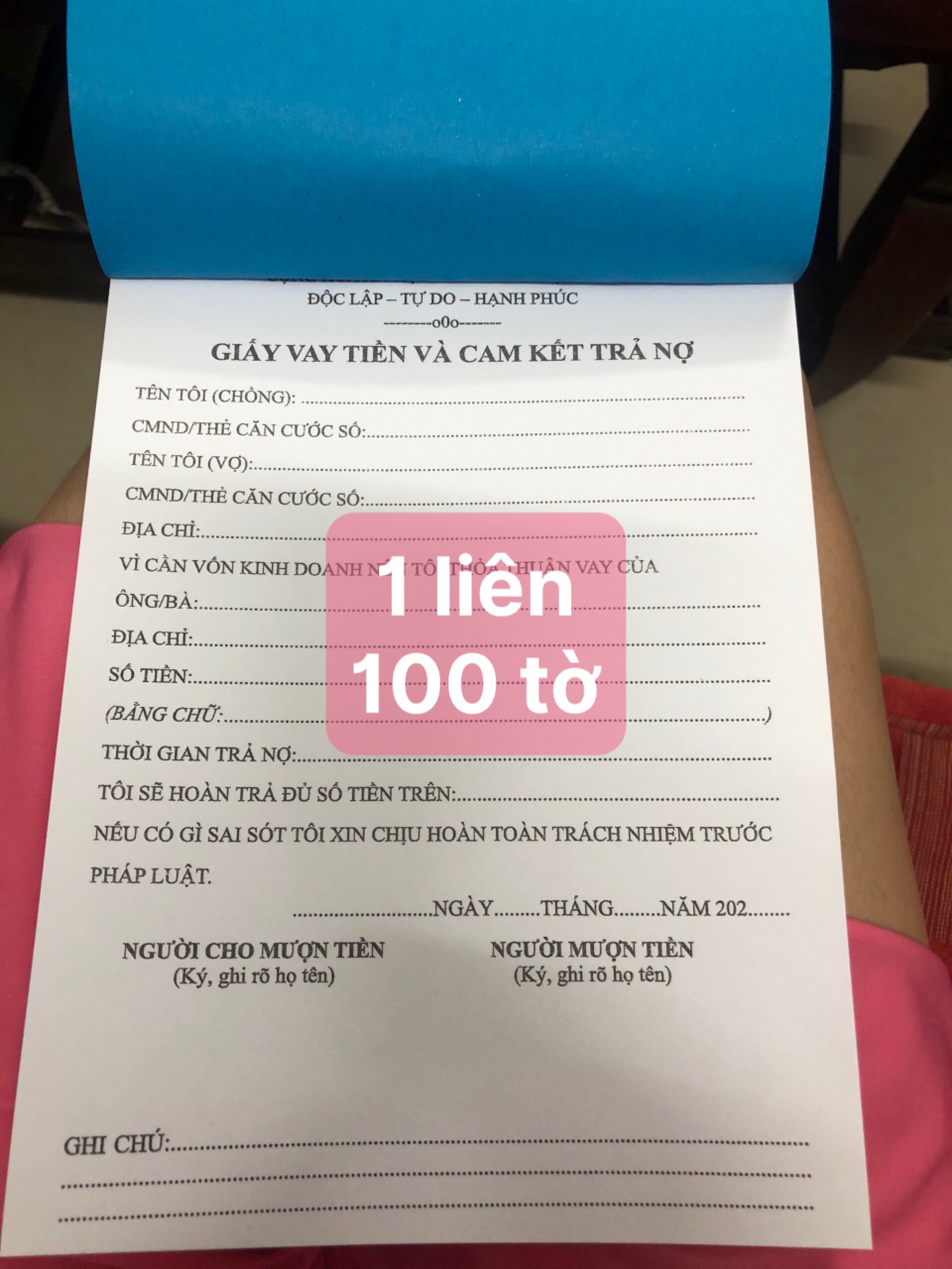 Giấy Vay Tiền Và Cam Kết Trả Nợ