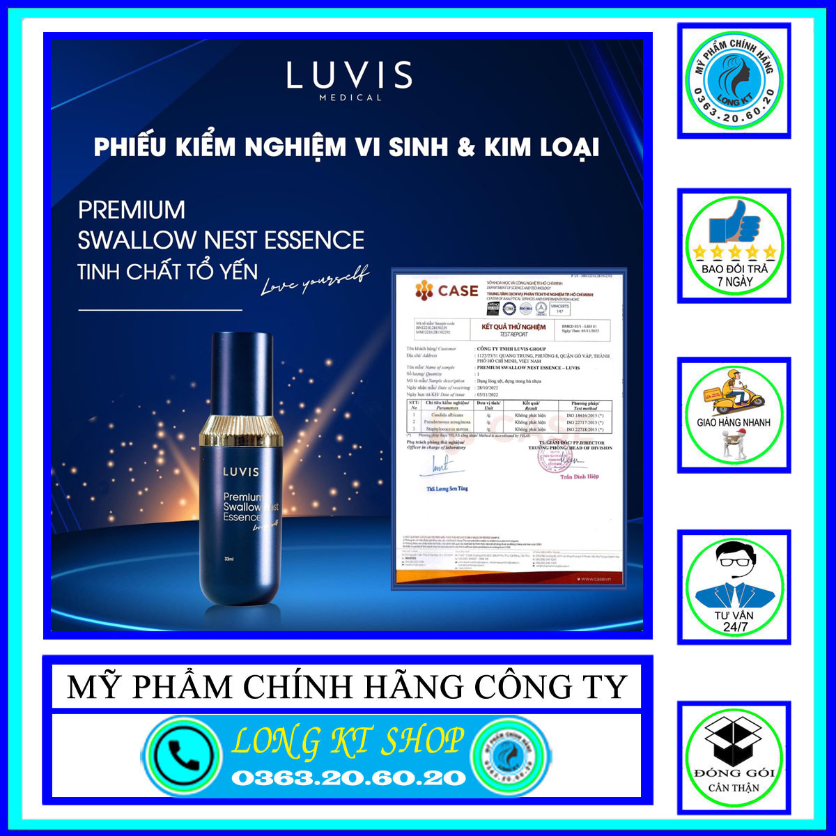 [[BÀ LÃO MẪU MỚI ↔ LUVIS] SERUM DƯỠNG DA PREMIUM SWALLOW NEST ESSENCE LUVIS