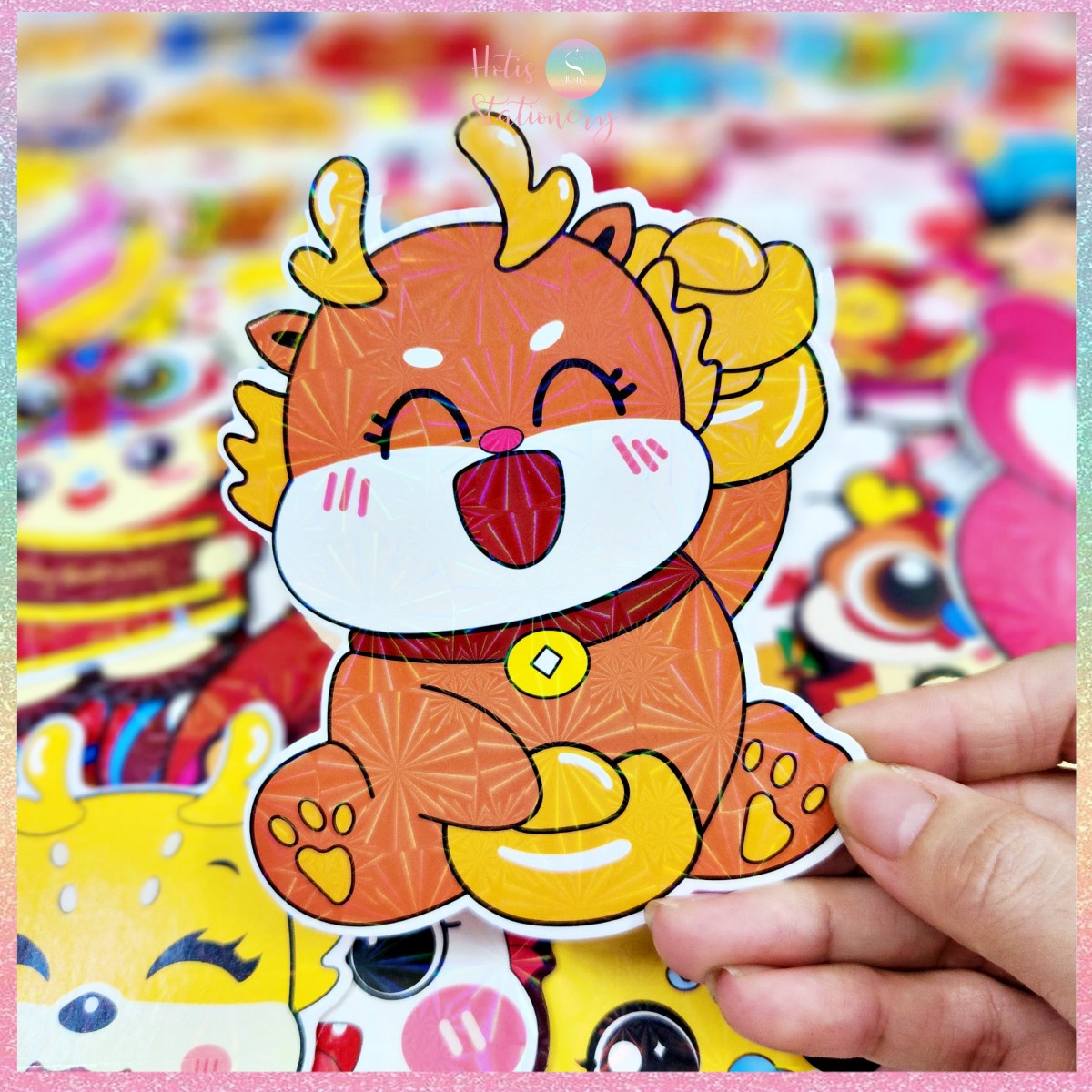 Set 10 Bao lì xì Rồng Chibi dạ quang Giáp Thìn 2024