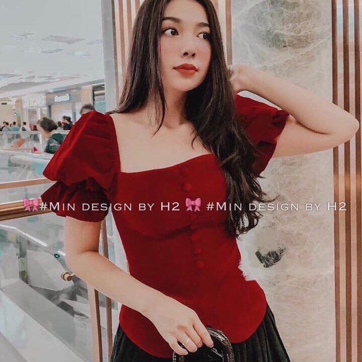 Áo Nhung cổ vuông