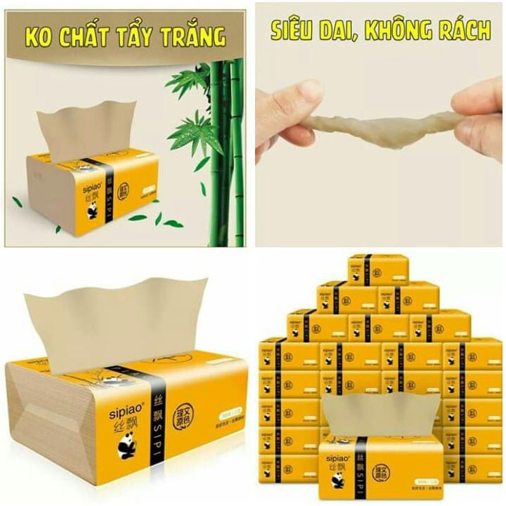 Thùng Khăn Giấy Gấu Trúc 30 Gói.