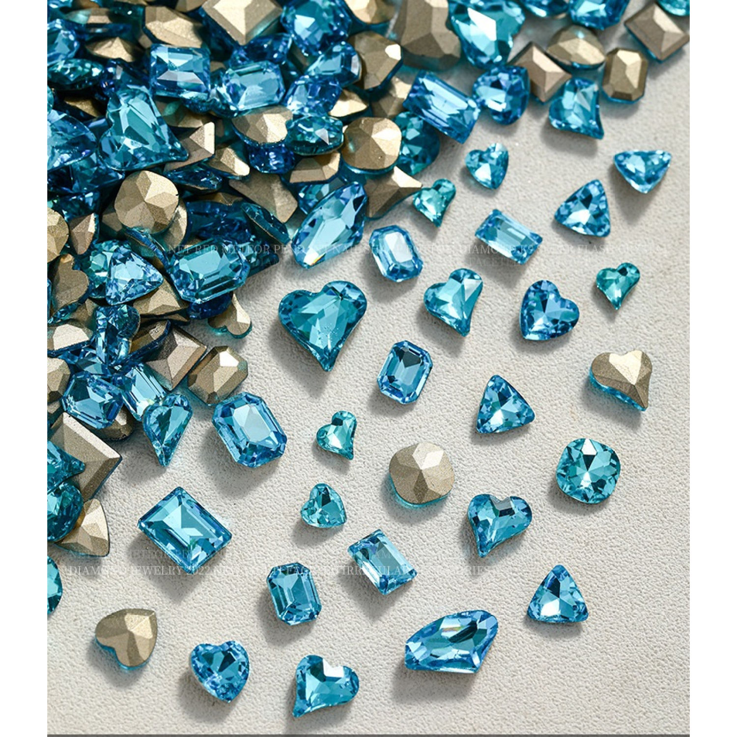 Charm đá lớn đính móng, trang sức, DIY set 20 viên