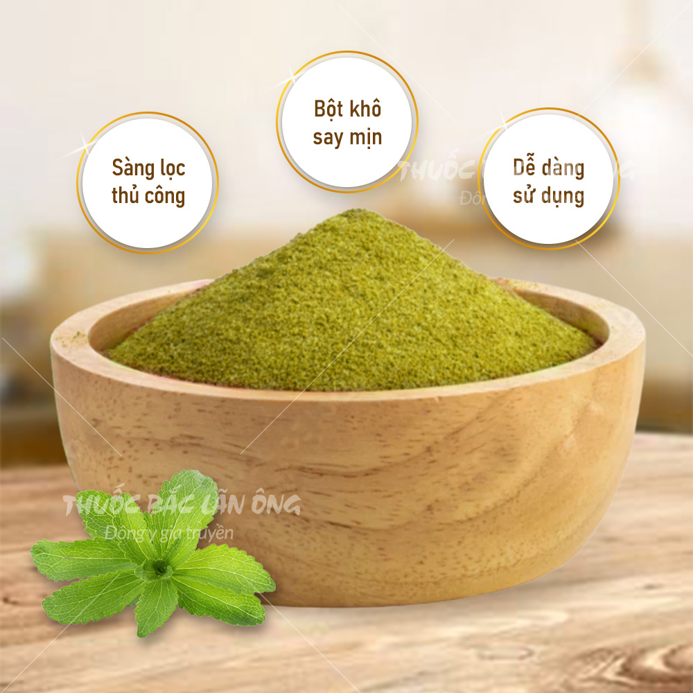 Bột cỏ ngọt sấy lạnh 100g, nguyên chất, đường dành riêng cho người ăn kiêng, tốt cho sức khỏe - Lãn Ông