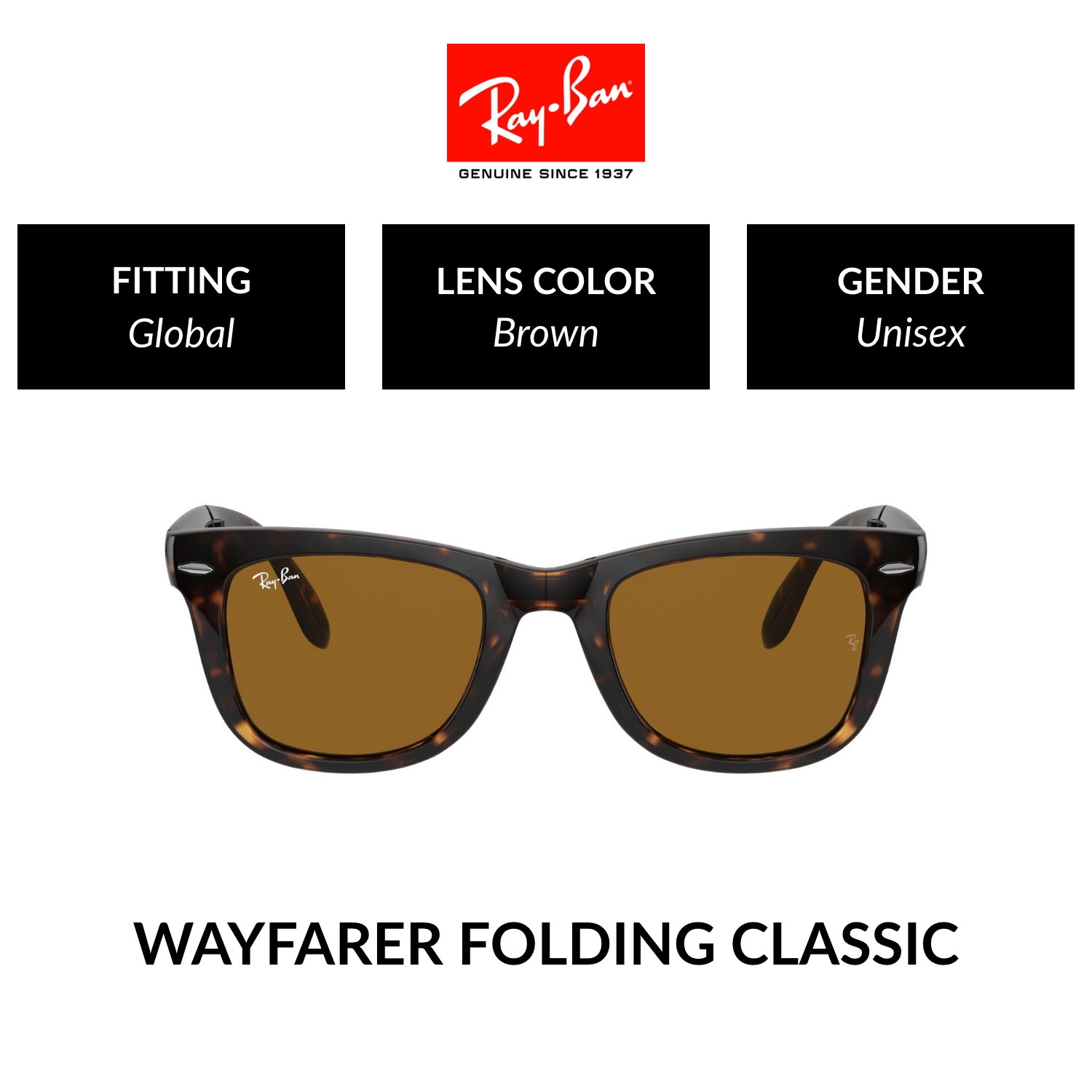 Mắt Kính Ray-Ban Folding Wayfarer - RB4105 710 - Kính mát 