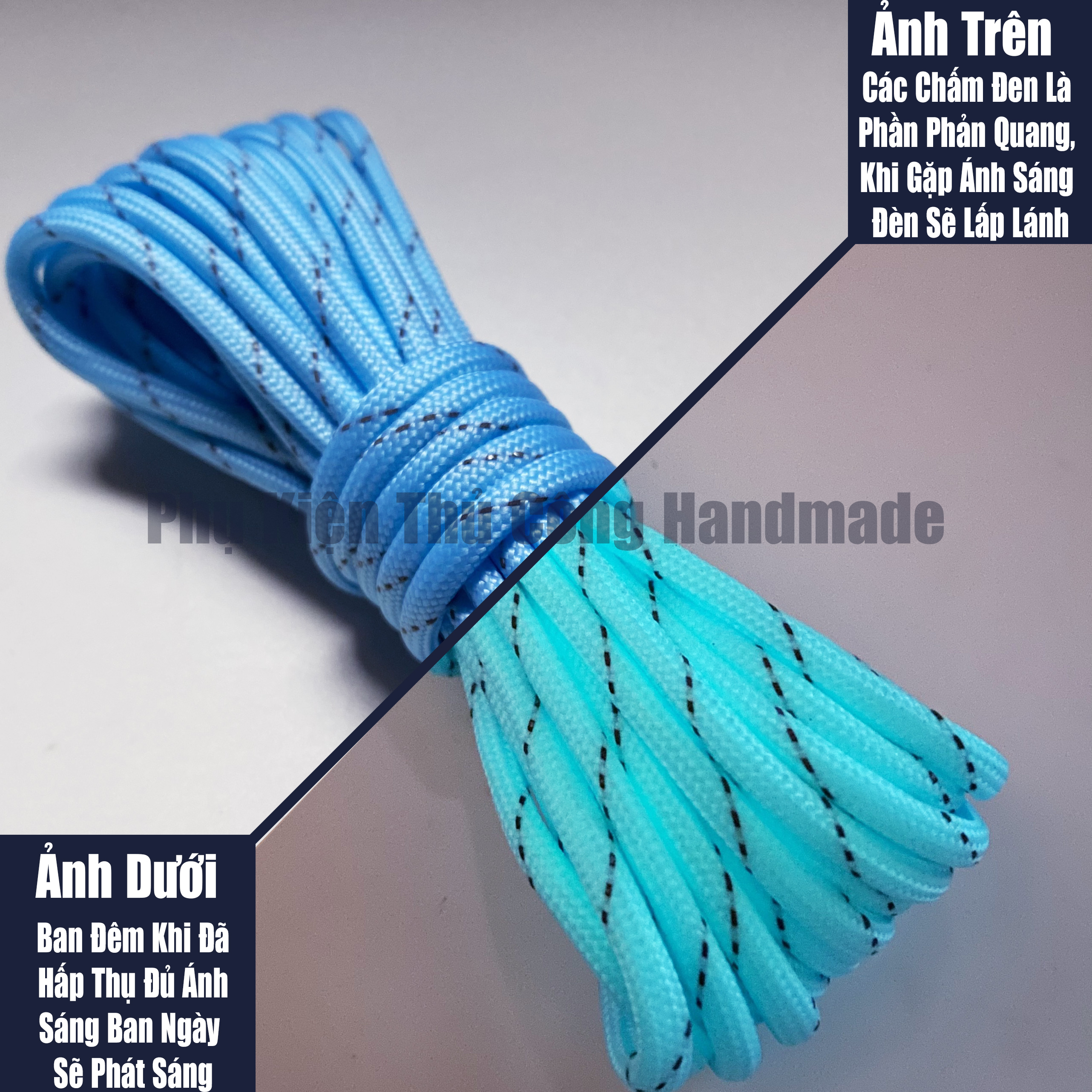 Dây Dù Paracord Dạ Quang Phản Dạ Quang Kết Hợp