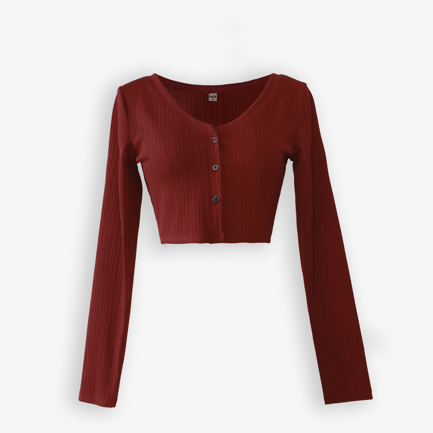 DALLA Áo cardigan croptop cổ V basic (CDG06)