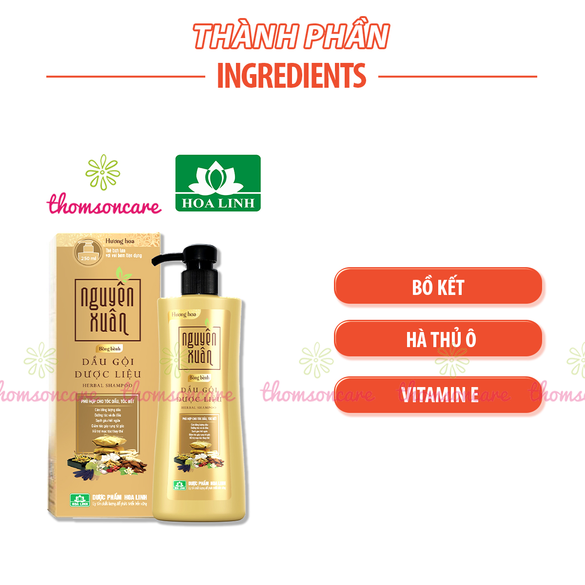 Dầu gội dược liệu Nguyên Xuân Bồng Bềnh - Giúp mái tóc suôn mượt bồng bềnh hơn