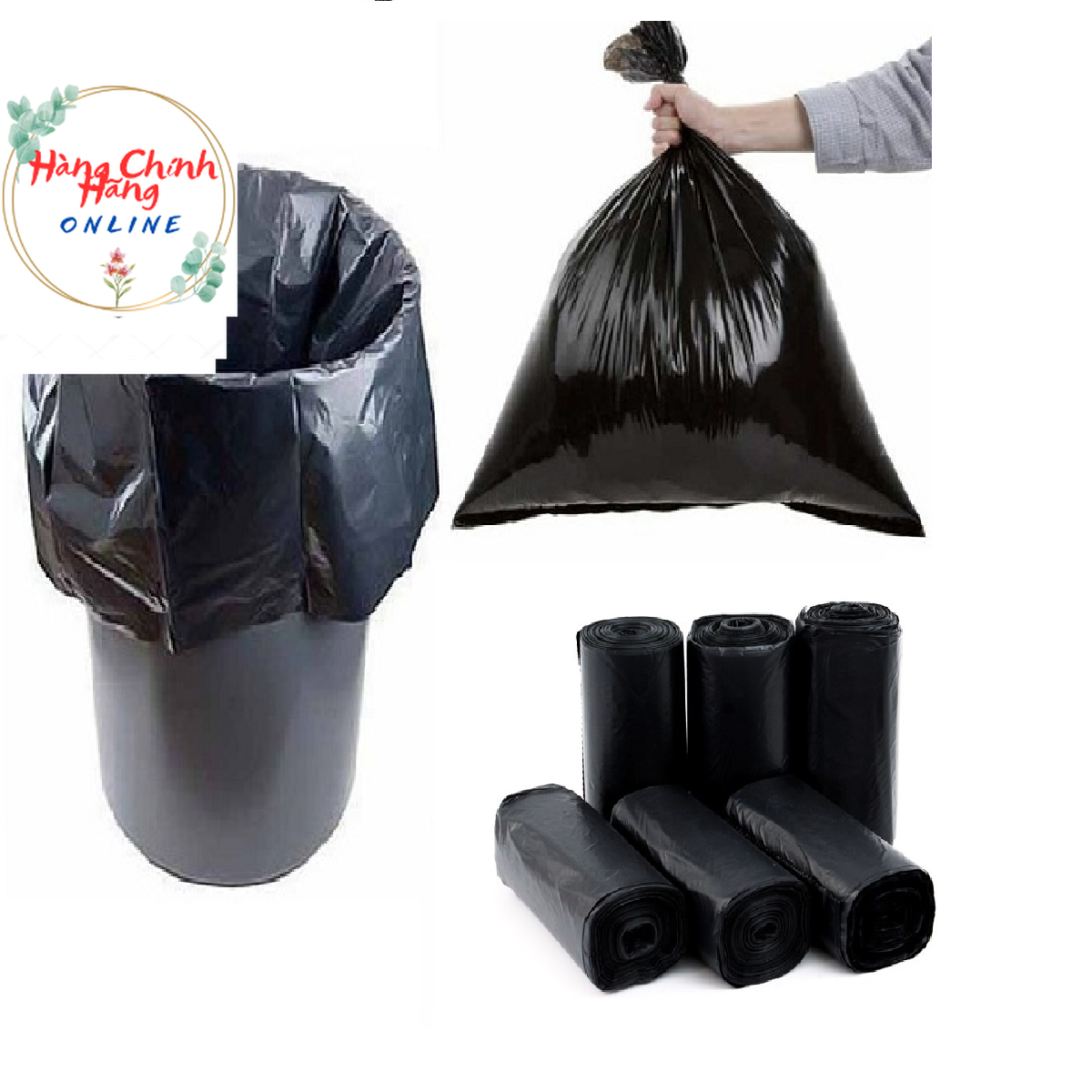 COMBO 6 Cuộn túi đựng rác(2kg) MÀU ĐEN- ĐỦ SIZE LỰA CHỌN