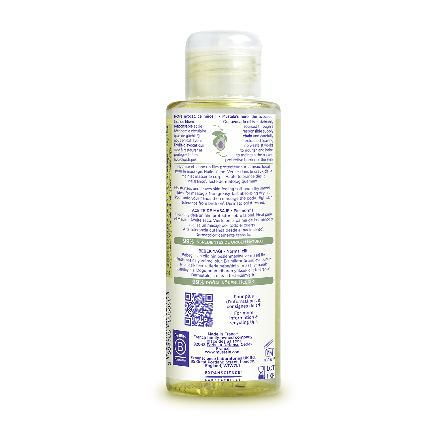 Dầu Massage Cho Trẻ Sơ Sinh & Em Bé Mustela 100ml