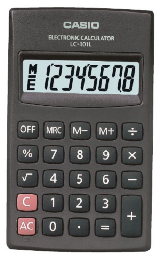 [HCM]Máy tính bỏ túi Casio LC-401LV (Xám)