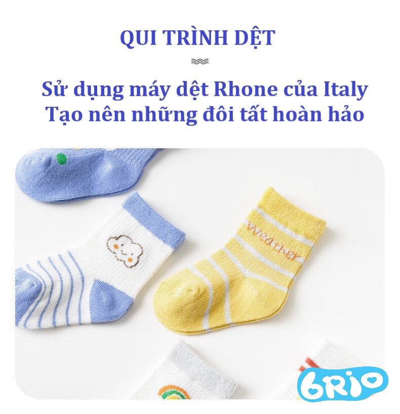 Set 5 đôi tất thu đông điều hòa cho bé 0-5 tuổi