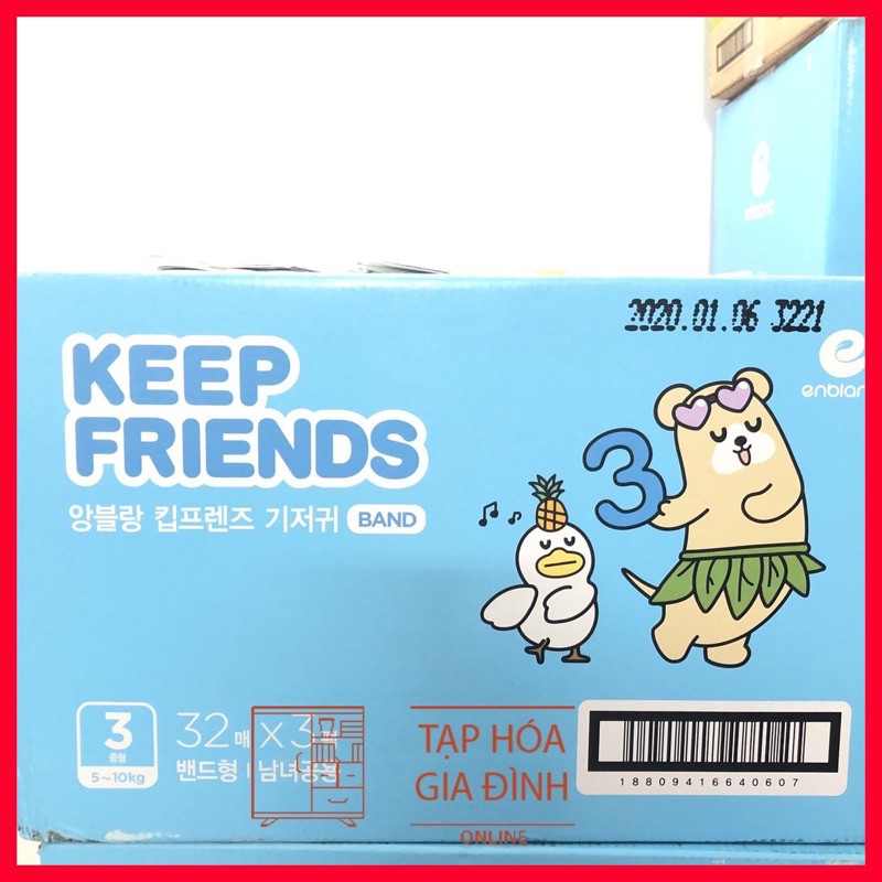 Thùng bỉm keep friend hàn quốc đủ size dán/quần s40,m32,l28 miếng
