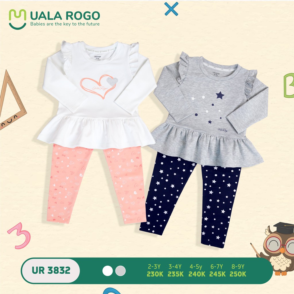 Bộ bé gái dài tay bèo Uala Rogo