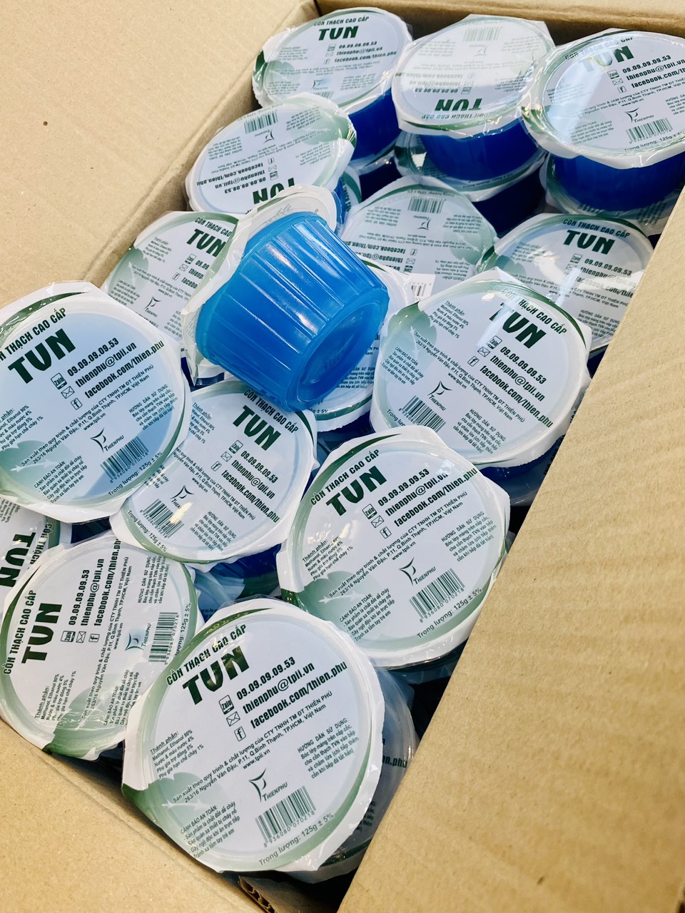 CỒN THẠCH CAO CẤP TVN LỐC 4 LY & THÙNG 60LY