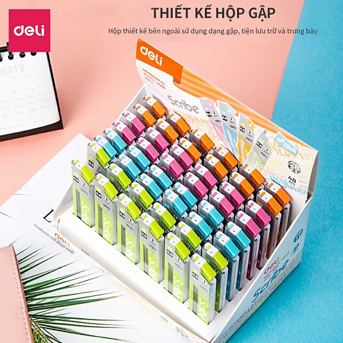 Combo 5 Ruột bút chì kim 0.5mm/0.7mm Deli, ngòi chì kim, lõi chì bấm nhỏ gọn tiện lợi phù hợp cho học sinh, văn phòng