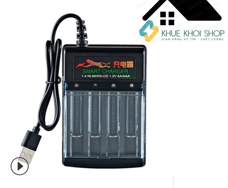 Sạc pin tiểu AA, AAA thông minh tự ngắt và có đèn báo khi đầy chính hãng