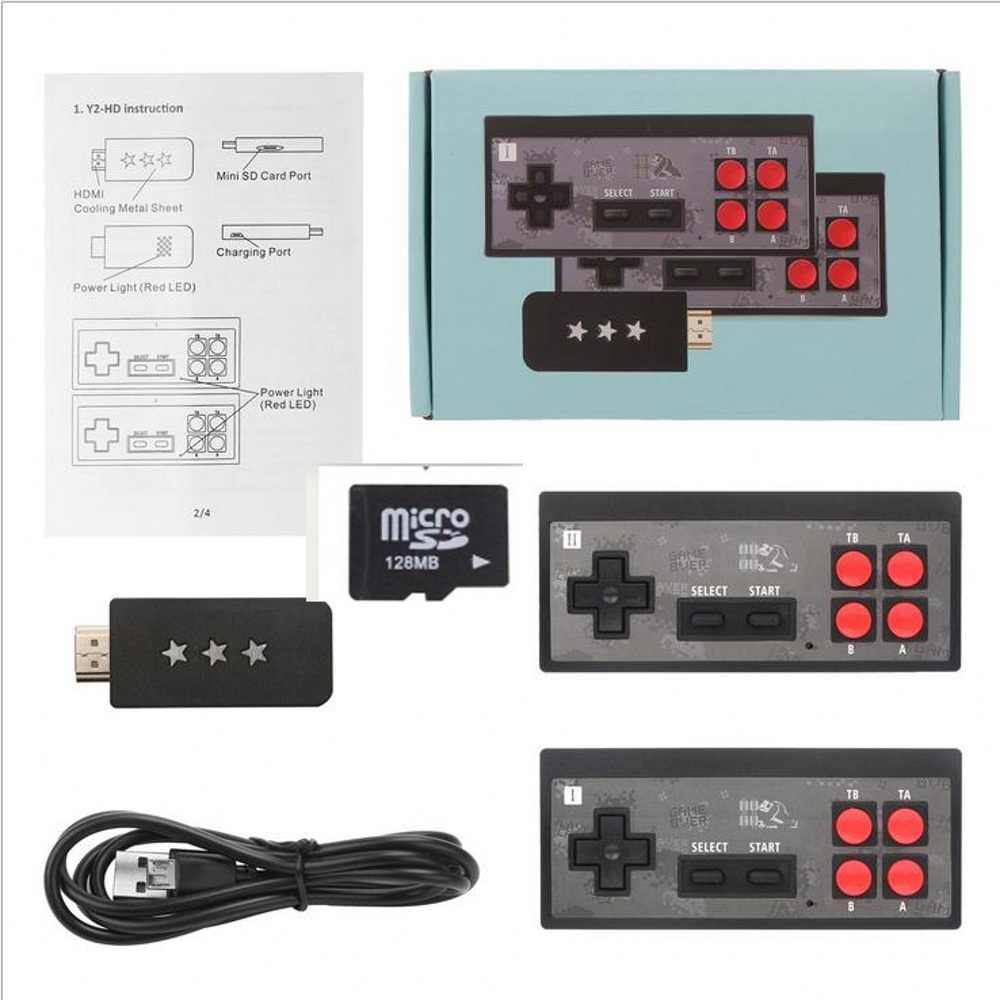 Y2 plus 600 Game wireless 4 button console-HDMI 4K support, wireless connection