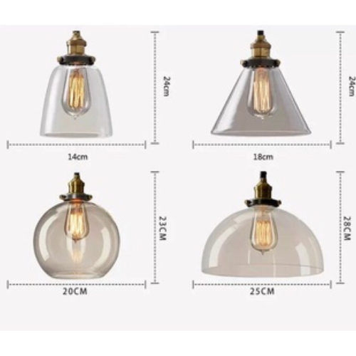 Đèn thả mầu khói dùng thả bàn ăn thả quán cafe thả phòng khách thả quầy bar - gồm bóng led edison e27 4w