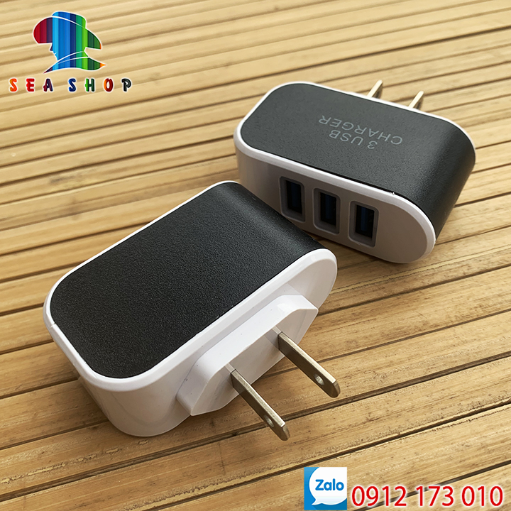 Củ sạc 3 cổng - Đa năng - dành cho Smartphone Samsung, iPhone, Sony, LG, HTC, Nokia, Xiaomi, Huawei, Realme...