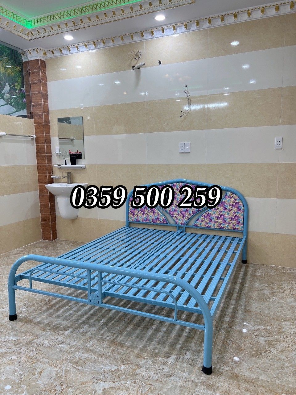Giường sắt tròn giường đơn HCM BD
