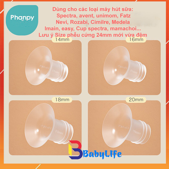 Đệm Giảm Size Phễu Silicone Phanpy dùng cho nhiều loại máy hút sữa