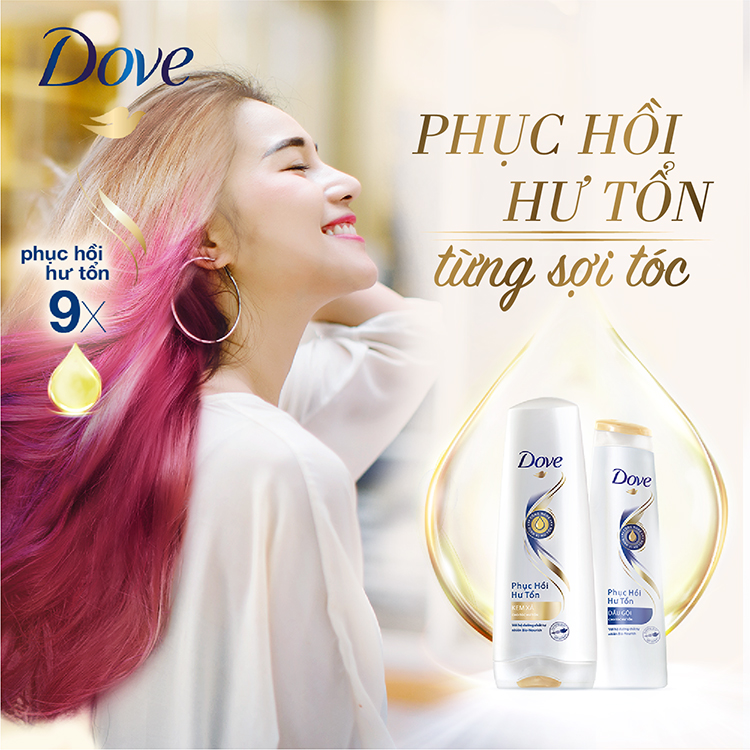 [HCM]Dầu Gội Dove Phục Hồi Hư Tổn (880g),,thay đổi mẫu trắng
