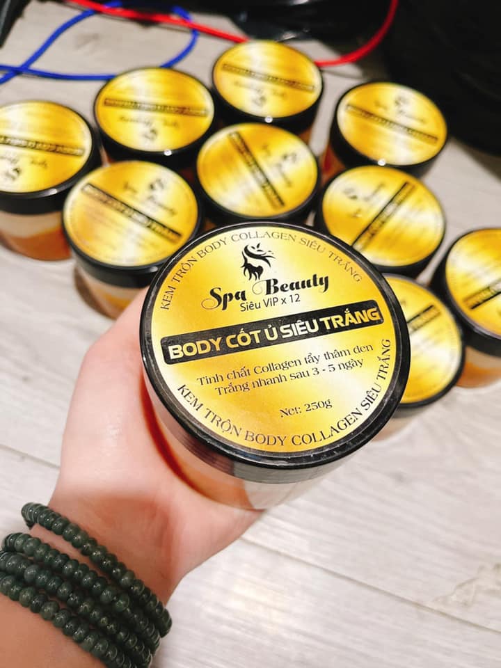 Kem Body Ủ Cốt Siêu Trắng Da 2 Tầng Spa Beauty 250g Siêu Kích Trắng Da