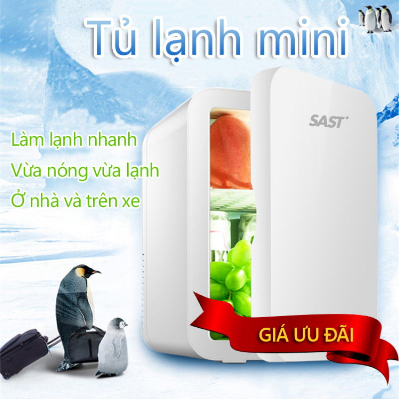 Tủ lạnh mini 8L dùng trên xe oto hoặc gia đình, vừa làm lạnh vừa làm ấm được Tops Market