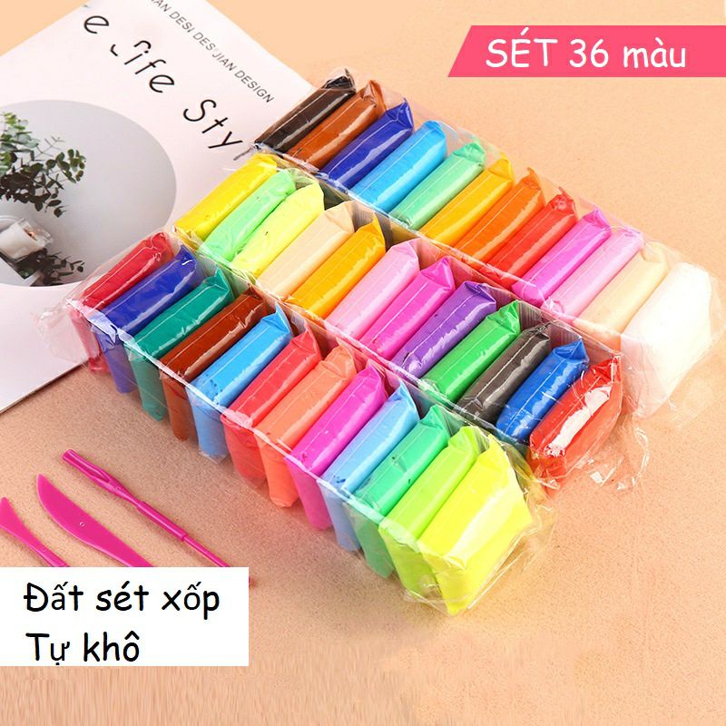 Set 36 màu đất sét nặn tự khô dễ thương