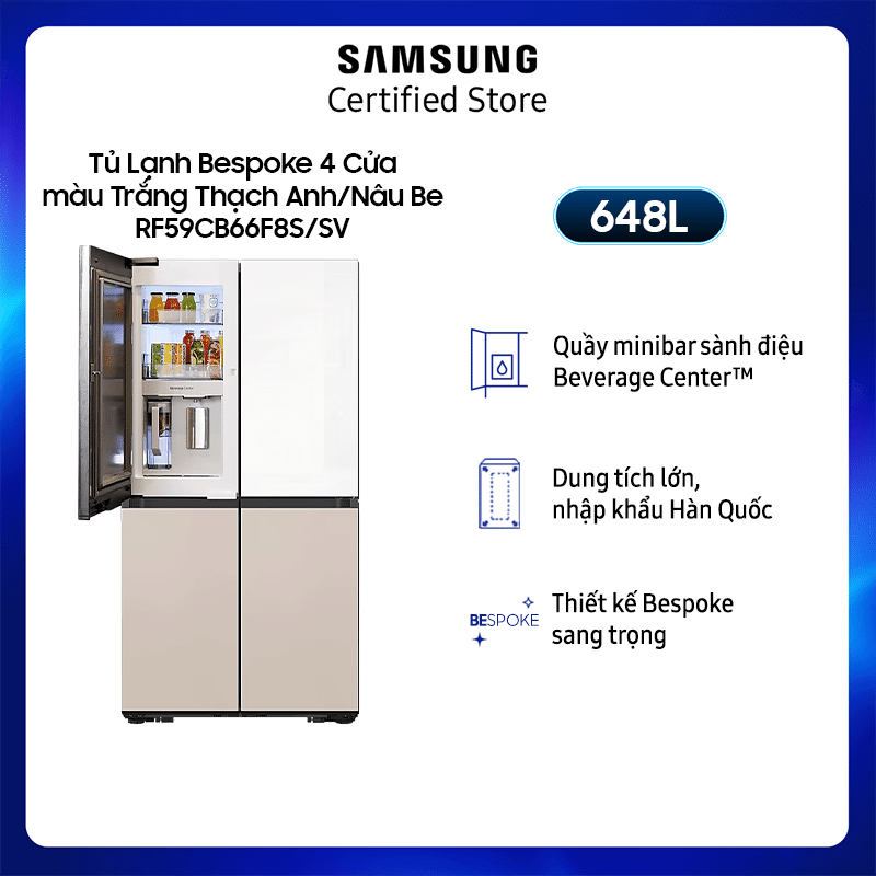 [Chỉ Giao + Lắp Hà Nội] Tủ lạnh Samsung Inverter 648 lít RF59CB66F8S/SV