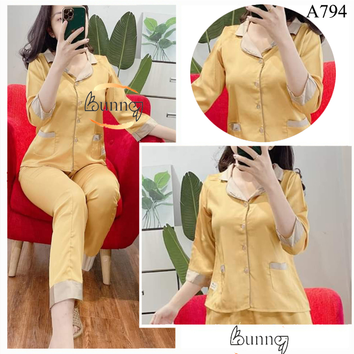 Đồ bộ mặc nhà, đồ bộ pizama lụa, lụa tơ, lụa xinh cập bến