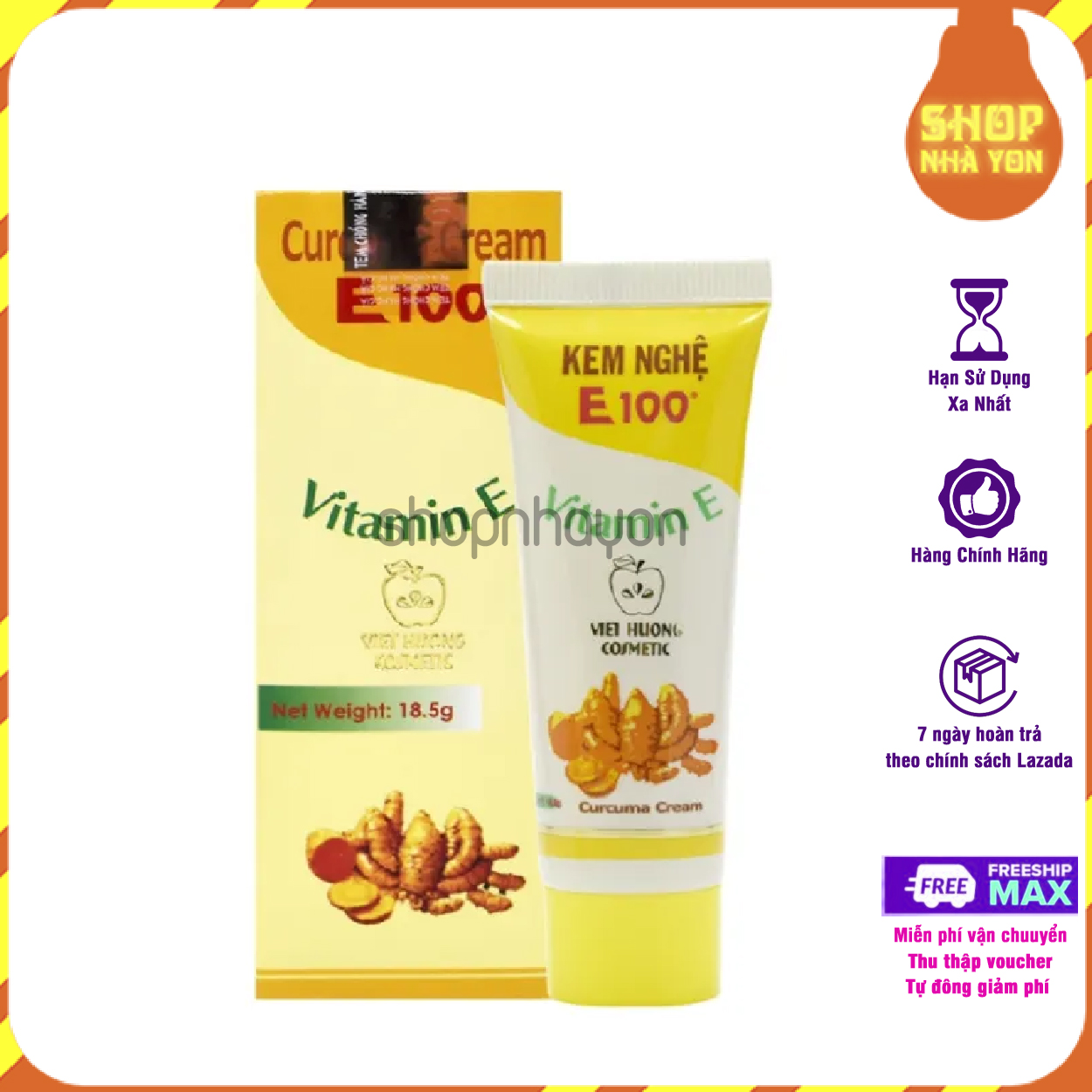 Kem nghệ giảm mụn mờ sẹo thâm e100 18.5gr