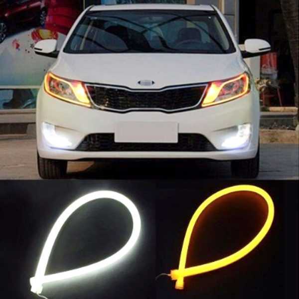 Bộ 2 Đèn Mí Đèn LED Chạy Đuổi Silicon Dành Cho Ô tô Xe Máy