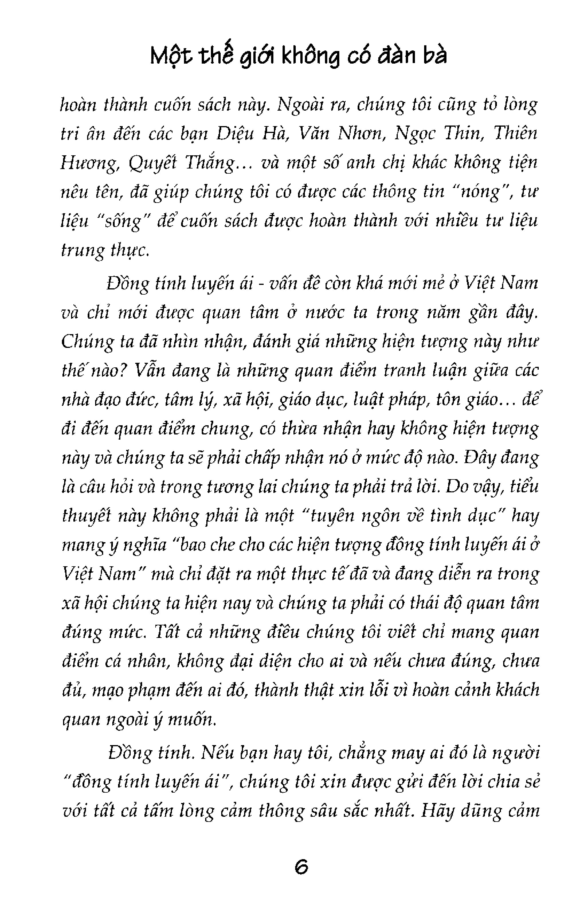 Một Thế Giới Không Có Đàn Bà