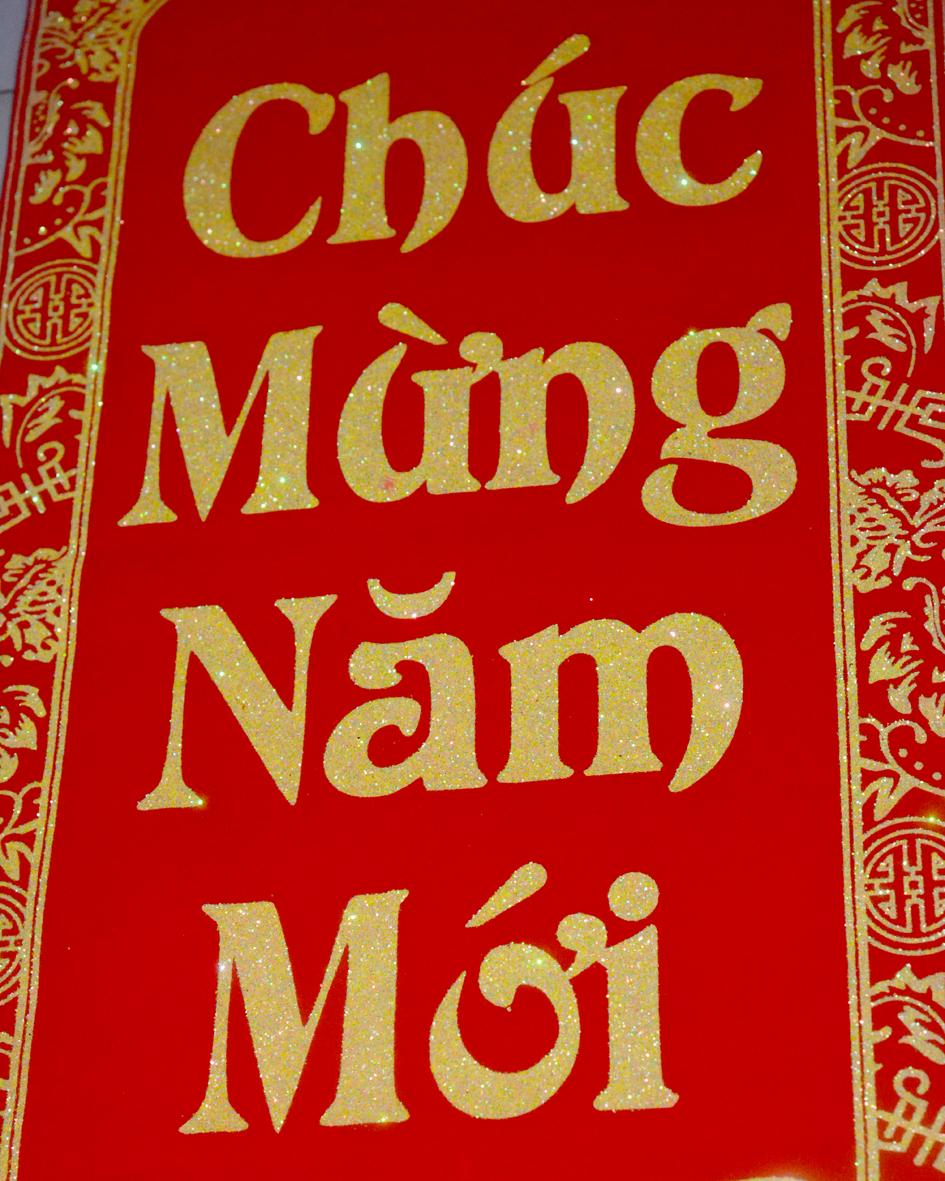 [HCM]Liễn nhung đỏ trang trí Tết-Chúc Mừng Năm Mới