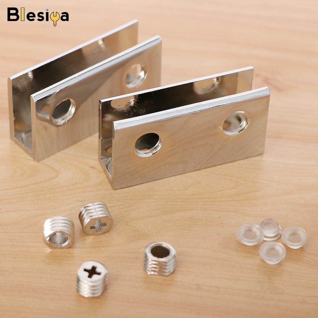 Blesiya Adjustable Glass Alloy Polished Shelf Support Clamp Brackets(8 -12 mm)