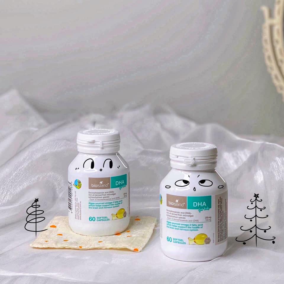 Viên bổ sung dầu cá dha cho bé úc bio island 60 viên