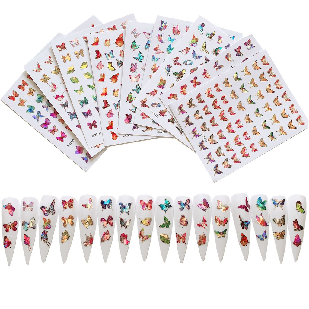 Sticker hoa bướm dán móng 21 đến 40