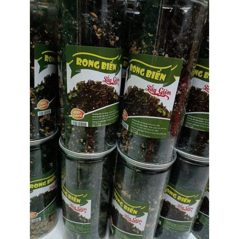 Rong Biển Sấy tỏi lon pet 200gr