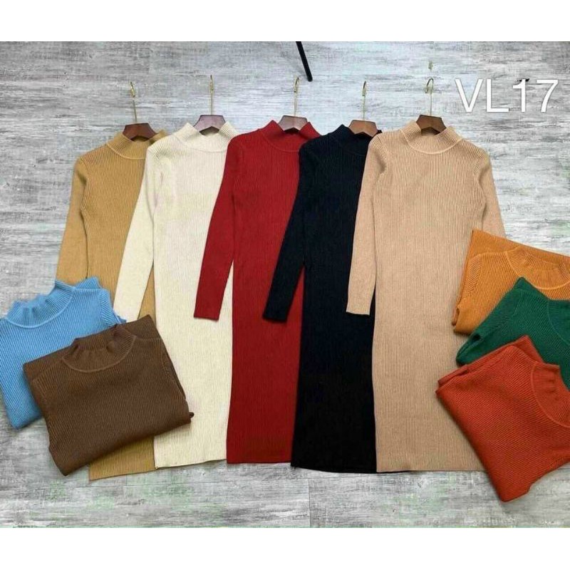 Váy len body dài tay