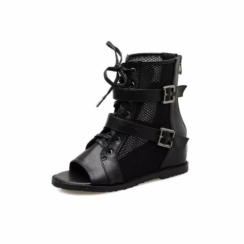 Giày boots hở mũi 2 khóa siêu chất và siêu đẹp