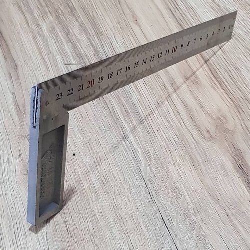 Thước Kim Loại Đo Độ Vuông Góc Dài 25cm Kim Cương