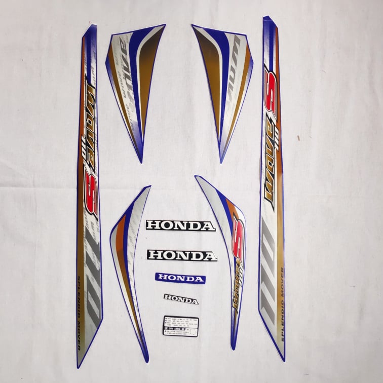 [CHUYÊN TEM] TEM DÁN XE WAVE S 110 3 LỚP CAO CẤP NHƯ ZIN (MÀU XANH DƯƠNG)