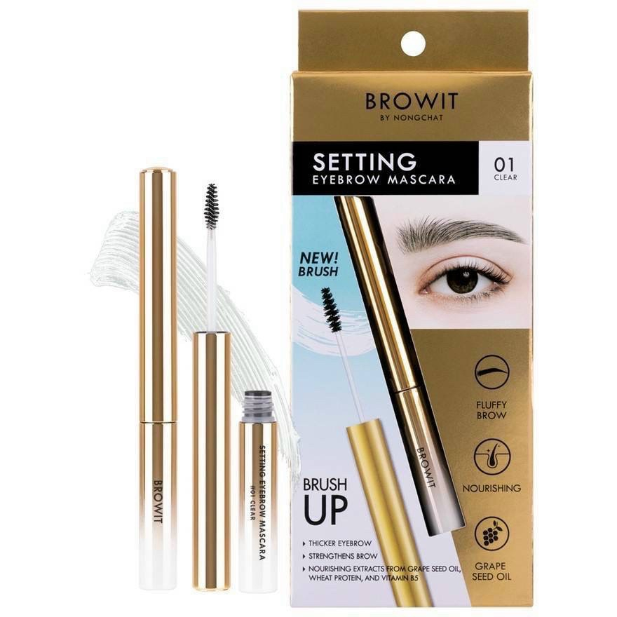 HOÀN TIỀN 15% - Mascara mày Nongchat Browit Setting Eyebrow chuốt định hình lông mày đầu nhỏ không lem không trôi
