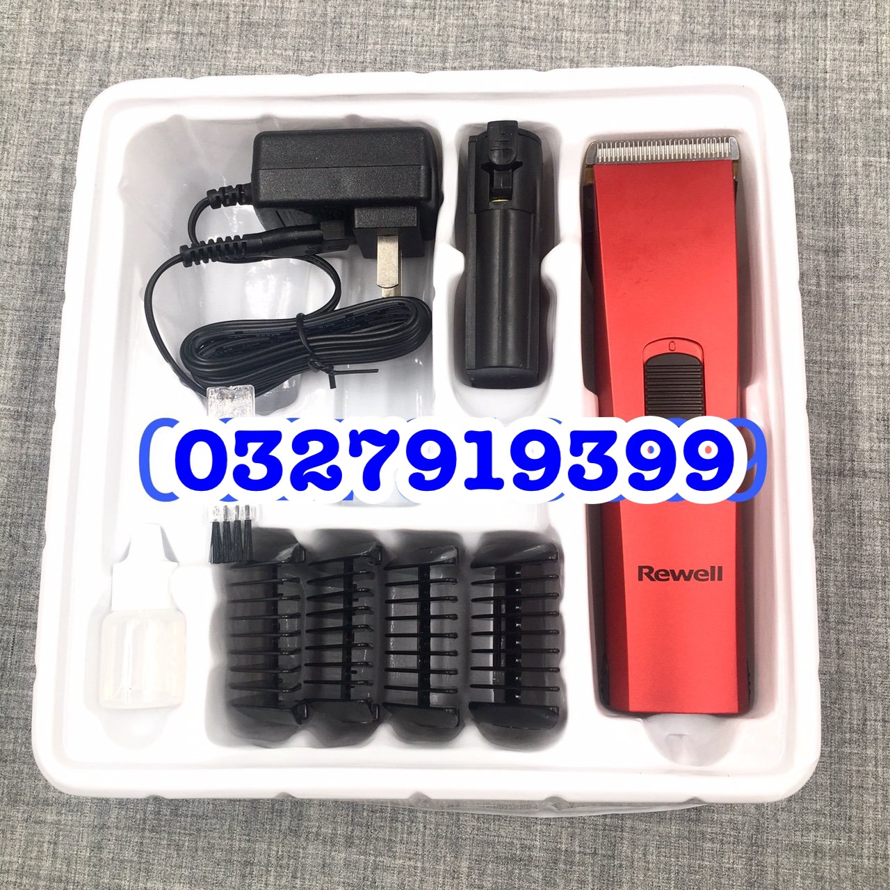 Rewell Professional Hair Trimmer with 2 Batteries Rewell 900 - 8W Power, 4-6 Hours of Use Time, Sharp Blade, Durable Battery, Classy Design