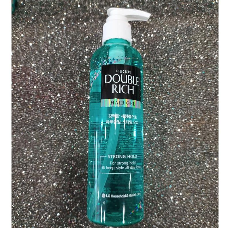Gel tạo kiểu tóc Double Rich cứng vừa 250ml (màu xanh)
