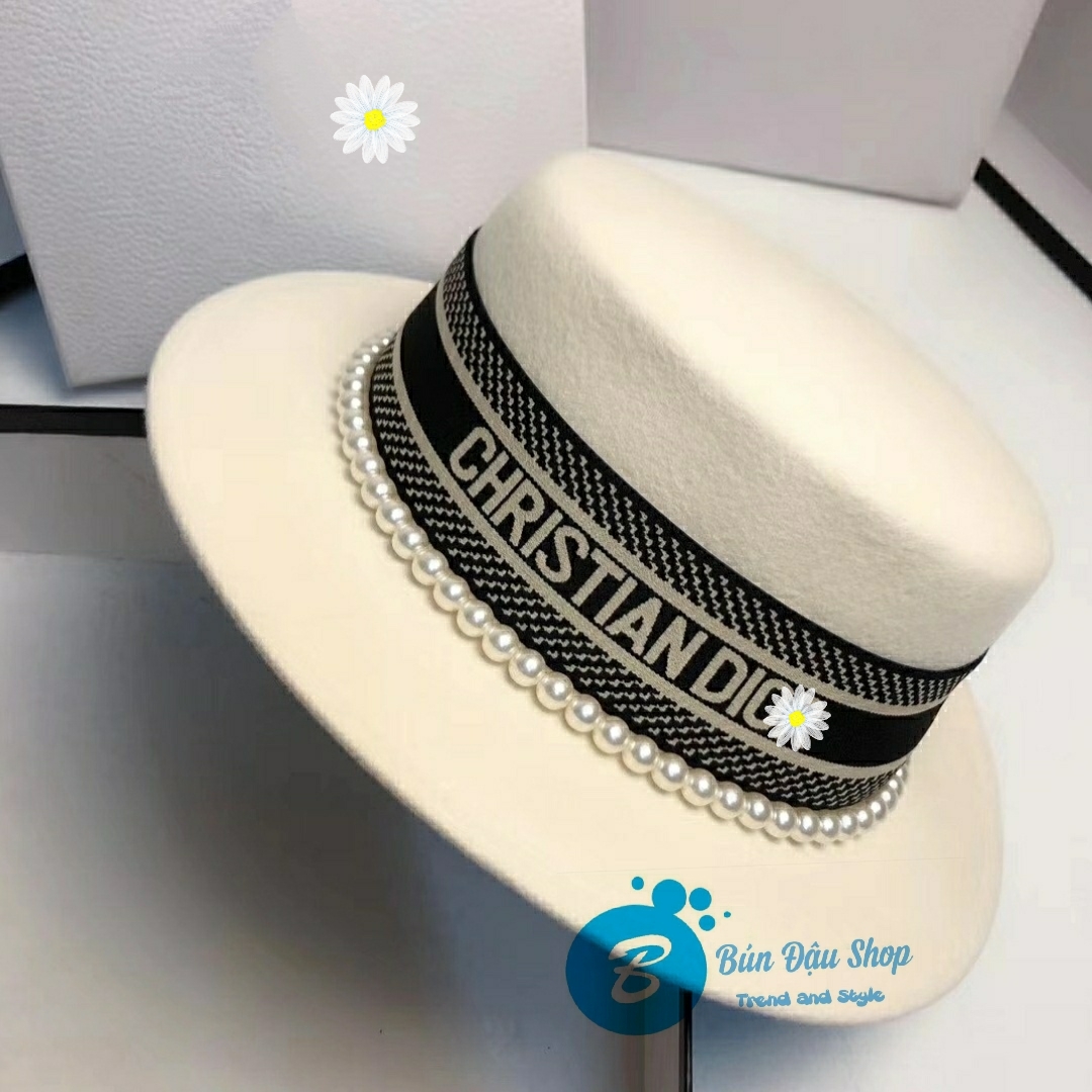 Hat felt đỉnh by belt Dr black delivery Pearl