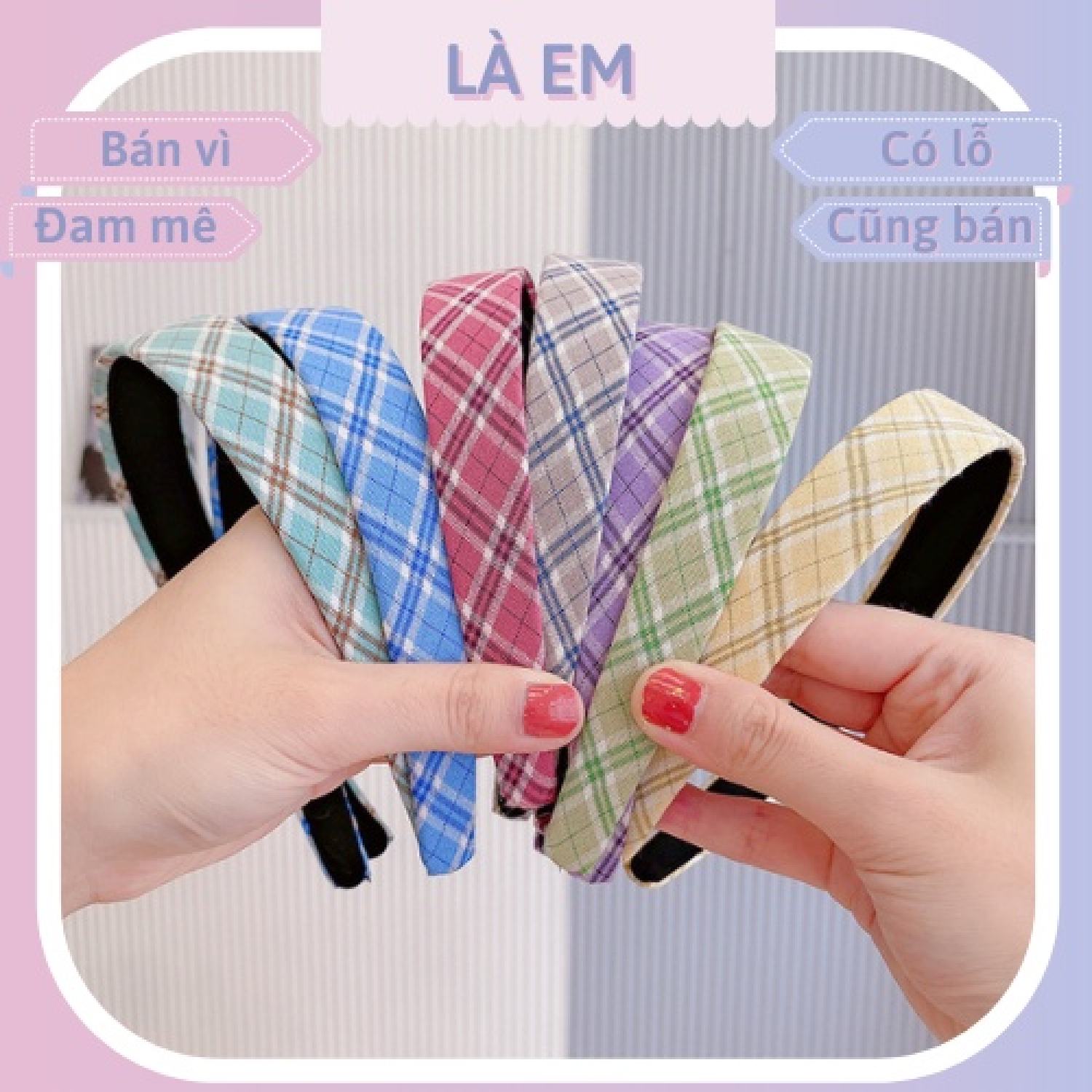Cài Tóc Sọc Caro Độc Lạ Chuẩn Idol Hàn Quốc